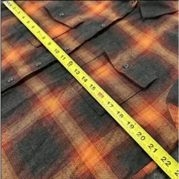 Old Navy Evermore Flannel Shirt women's Medium orange plaid Swiftie Eras tour - Picture 9 of 13